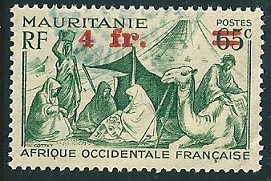 Timbre: Nomades surcharg&eacute; 4 fr.