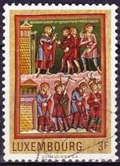 Timbre: Miniature de l'abbaye d'Echternach