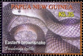 Timbre: Reptile :  Serpent brun (Pseudonaja textilis)
