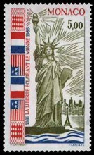 Timbre: Centenaire de l'&eacute;rection de la statue de la libert&eacute;