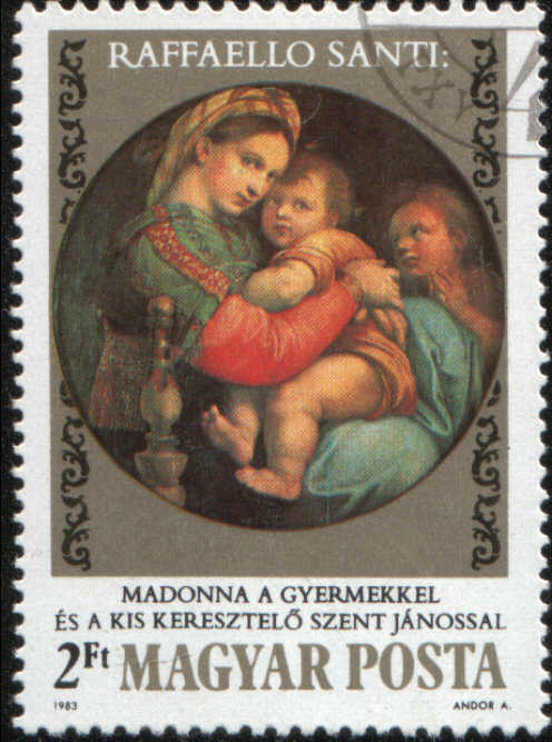 Timbre: *''Madone &agrave; la chaise'' de Raffaello Santi