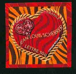 Timbre: Saint Valentin. Coeur JL.Scherrer 50g (autoadh&eacute;sif)