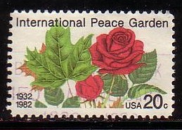 Timbre: 50&egrave;me anniversaire du Peace garden