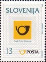 Timbre: La poste slov&egrave;nbe se pr&eacute;sente-Logo-cor postal
