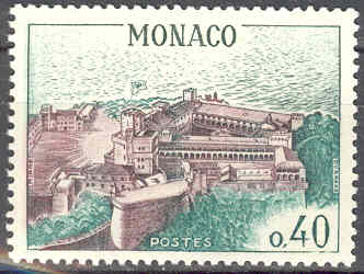 Timbre: Vue aérienne du palais princier