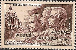 Timbre: Drs Picqu&eacute;, Roussin et Villemin