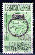 Timbre: Bague et carte de la grande Moravie