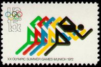 Timbre: Jeux olympique de Munich - course &agrave; pied