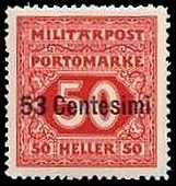 Timbre: Autriche Hongrie - Occup. en Italie TAXE