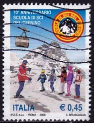 Timbre: 70 ans de l'&eacute;cole de ski du Cervin