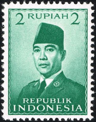 Timbre: Pr&eacute;sident Sukarno