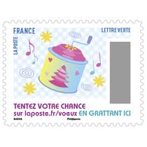 Timbre: Timbre  voeux Moulin &agrave; musique (non gratt&eacute;)