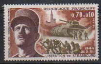 Timbre: Mar&eacute;chal Leclerc, lib&eacute;ration de Strasbourg