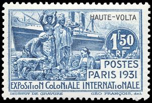 Timbre: Exposition coloniale de Paris 1931.
