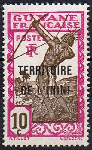 Timbre: Indig&egrave;ne tirant &agrave; l'arc.