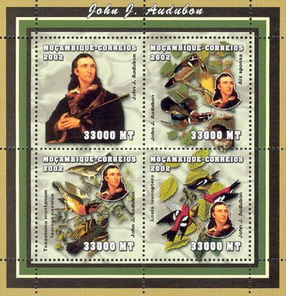Timbre: Oiseaux (Feuillet 4 timbres)