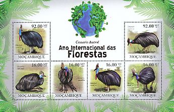 Timbre: Casuarius casuarius (Feuillet 6 timbres)