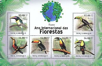 Timbre: Ramphastos (Feuillet 6 timbres)