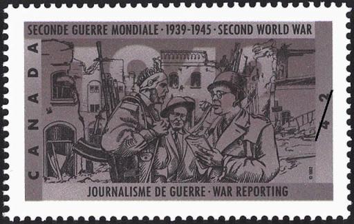 Timbre: Le Canada en guerre : journalisme de guerre