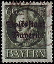 Timbre: Louis III (surcharg&eacute; Volkstaat Bayern)