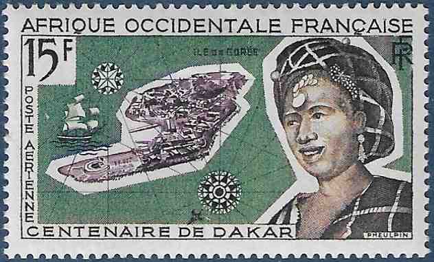 Timbre: Centenaire de Dakar - Ile de Gor&eacute;e