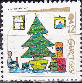 Timbre: Sapin et cadeaux