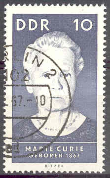 Timbre: Centenaire naissance de Marie Curie