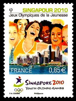Timbre: Jeux Olympiques de la Jeunesse - Singapour 2010