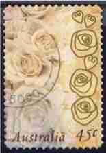 Timbre: Roses champagne (adh&eacute;sif)