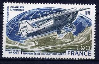 Timbre: Ciquantenaire travers&eacute;e de l'Atlantique Nord