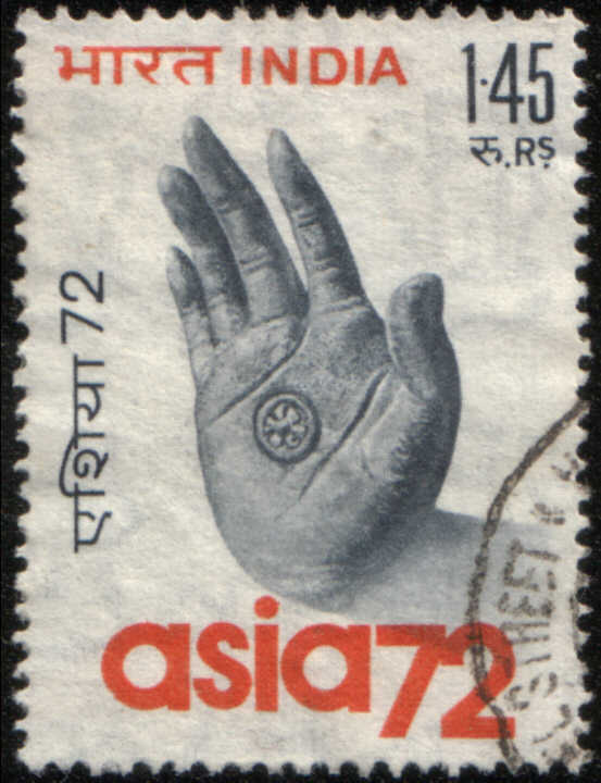 Timbre: Asia 72, main de Bouddha