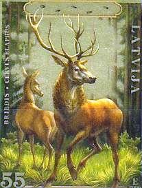 Timbre: Cerf et biche