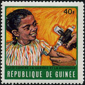 Timbre: Lutte anti variole et  rougeole - Vaccination +/