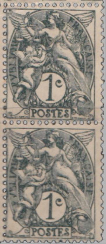 Timbre: Type Blanc IA et IB se tenant