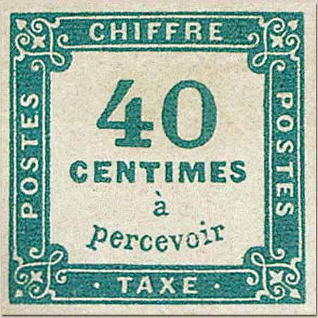 Timbre:  40 Centimes &agrave; percevoir.