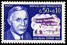 Timbre: Personnages c&eacute;l&eacute;bres : Henri Farman (1874-1958)