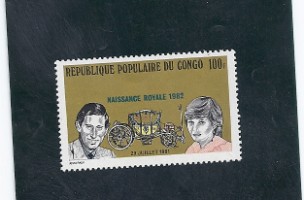 Timbre: Naissance du prince william (surcharg&eacute;s)