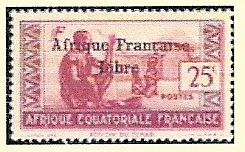 Timbre: R&eacute;gion du Tchad (surch. Afrique Fran&ccedil;aise Libre)