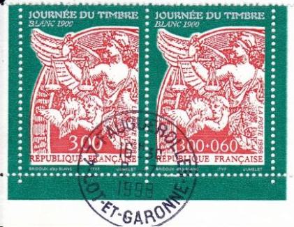 Timbre: Journ&eacute;e du Timbre - Blanc 1900 (paire)
