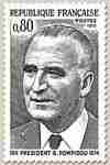 Timbre: Pr&eacute;sident Georges Pompidou