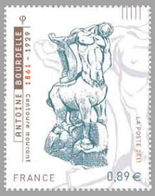 Timbre: Antoine Bourdelle: Centaure mourant