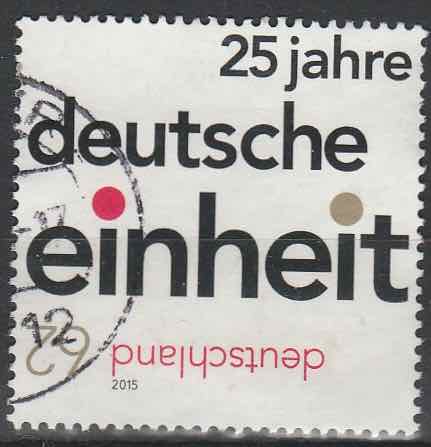 Timbre: 25&deg; anniversaire de l'unit&eacute; allemande