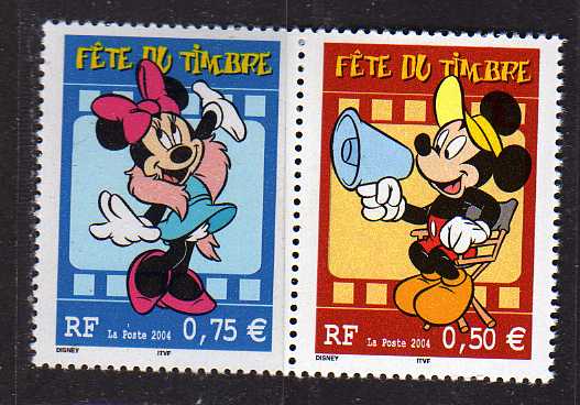 Timbre: F&ecirc;te du timbre 2004 - Mickey+Minnie 