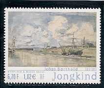 Timbre: ''Honfleur &agrave; mar&eacute;e basse'' Jongkind