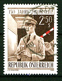 Timbre: Douanier &agrave; un poste-fronti&egrave;re