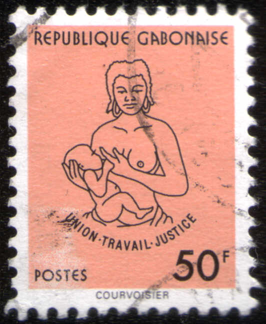 Timbre: Femme allaitant un b&eacute;b&eacute;
