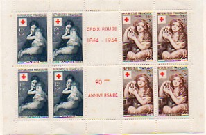 Timbre: Carnet Croix-Rouge 1954