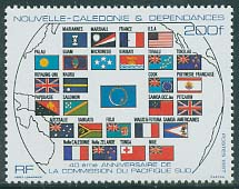 Timbre: 40&egrave;me anniversaire Commission Pacifique Sud