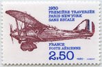 Timbre: Cinquantenaire 1&egrave;re travers&eacute;e Paris-New-York