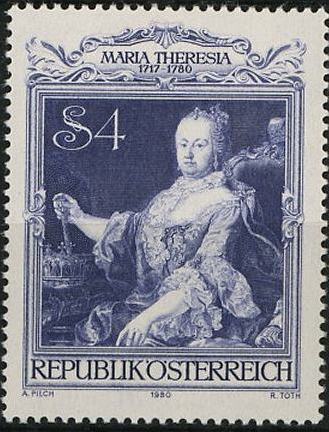 Timbre: L'Imp&eacute;ratrice Marie-Th&eacute;r&egrave;se par Martin van Meytens
